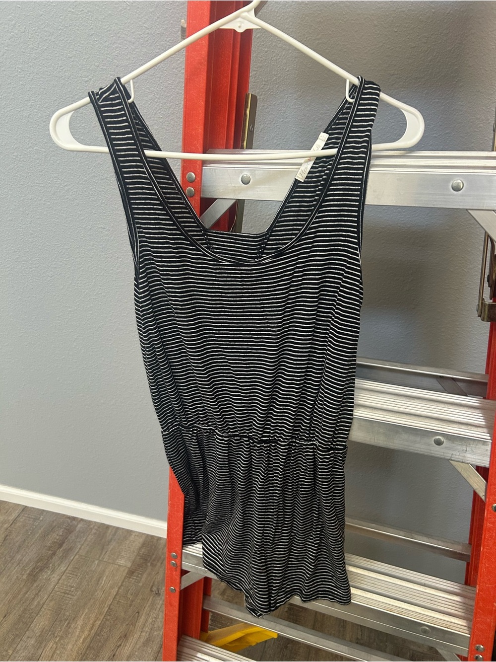 Heart Hips Black and White Striped Romper